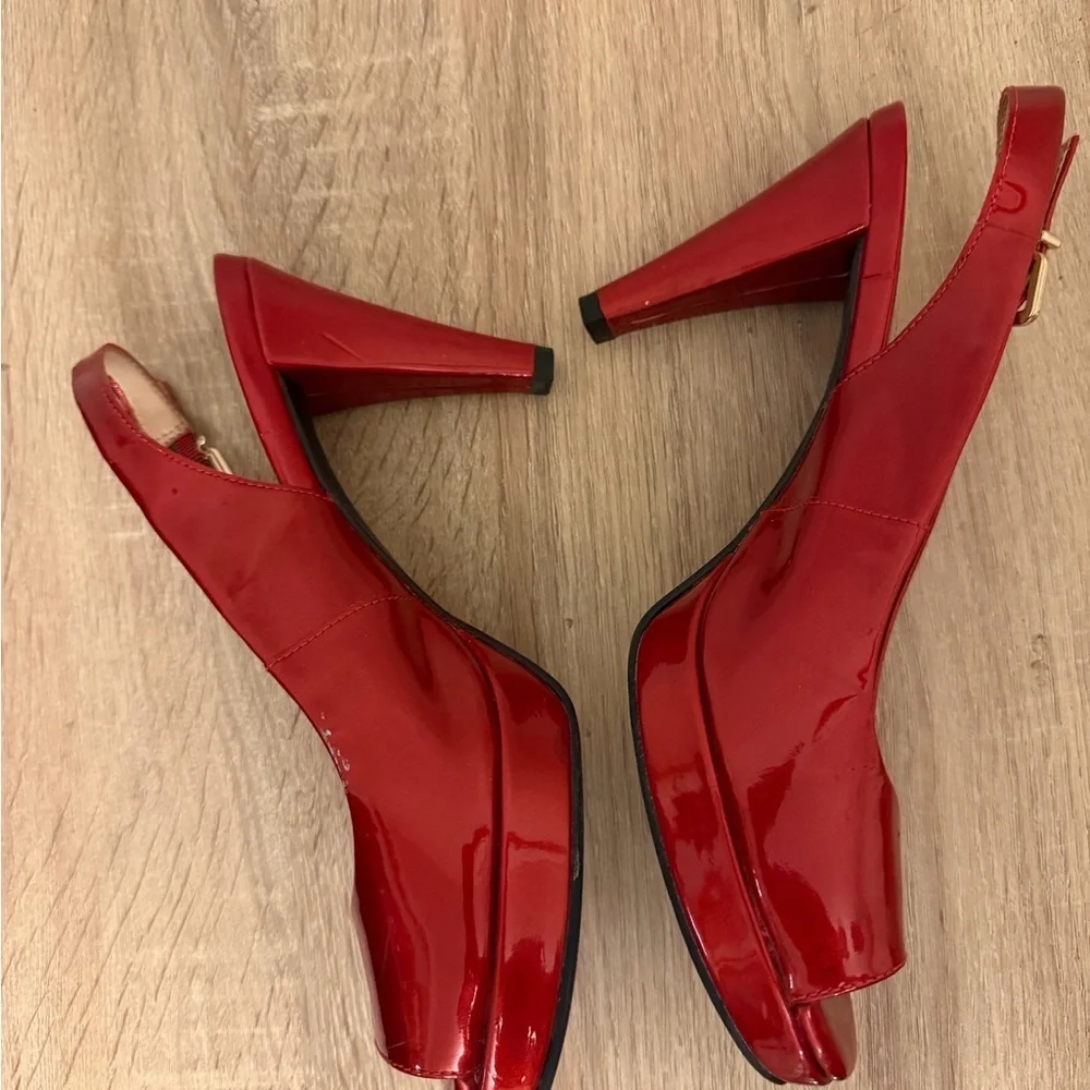 ANTONIO MELANI Red Patent Slingback Heel Size 8 M